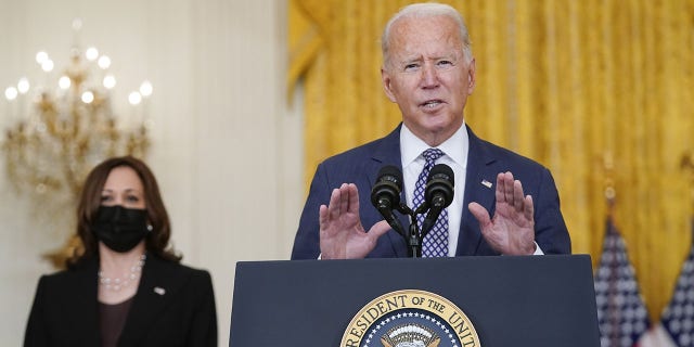 President Joe Biden speaks about the situation in Afghanistan from the White House ,Aug. 20, 2021.