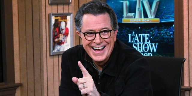 Stephen Colbert during a Super Bowl special on Feb. 7, 2021.