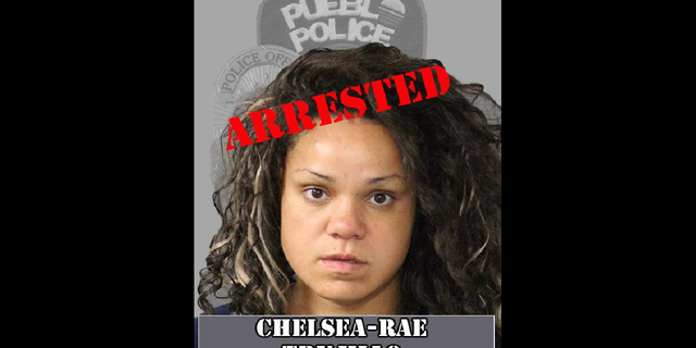 Chelsea-Rae Trujillo is shown here after her arrest. (Pueblo Police Department)