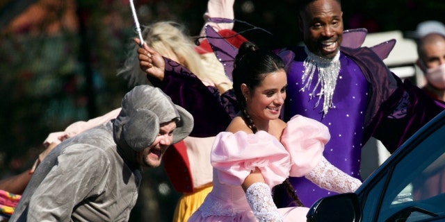 ‘Cinderella’ stars Camila Cabello, James Corden and Billy Porter seemingly stopped traffic in Los Angeles for a flash mob.