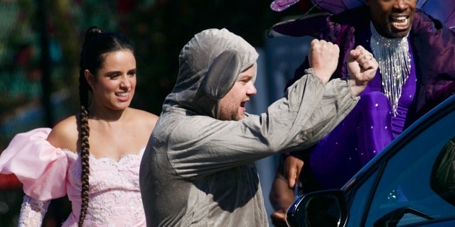 The cast of ‘Cinderella’ danced to Jennifer Lopez's ‘Let’s Get Loud' in Los Angeles Friday.