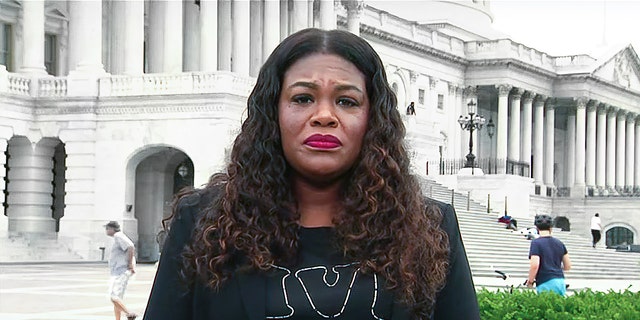 Maher Abdel Qader, a Palestinian activist with a long history of antisemitic posts, promoted a fundraiser with Rep. Cori Bush (seen here) in September 2021 and donated $250 to her campaign.