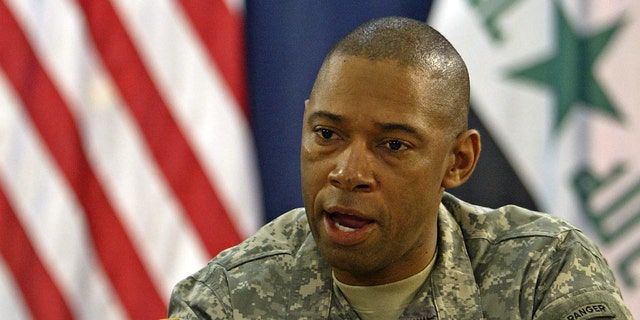 U.S. Army Maj. Gen. Dana Pittard, now retired, is shown speaking to reporters during his service in Iraq in 2006. (Getty Images)