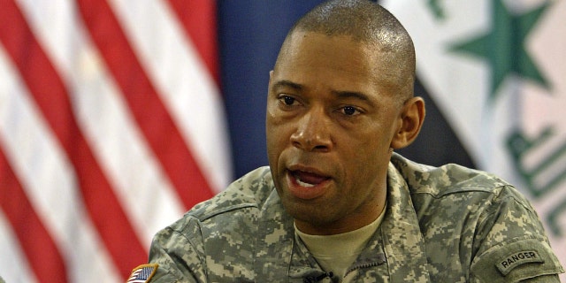 U.S. Army Maj. Gen. Dana Pittard, now retired, is shown speaking to reporters during his service in Iraq in 2006. (Getty Images)