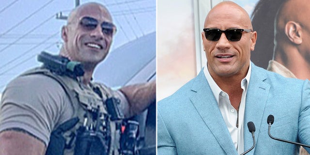 Eric Fields (L) and Dwayne ‘The Rock’ Johnson (R). 