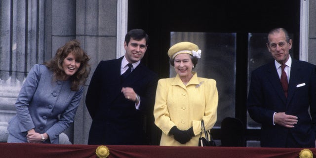  Queen Elizabeth II celebrates her birthday on April 21, 1986 at Buckingham Palace in London. The Queen was joined on the balcony of the palace by Prince Philip (R), Prince Andrew and his then-wife Sarah, Duchess of York, as they listened to thousands of children singing.  