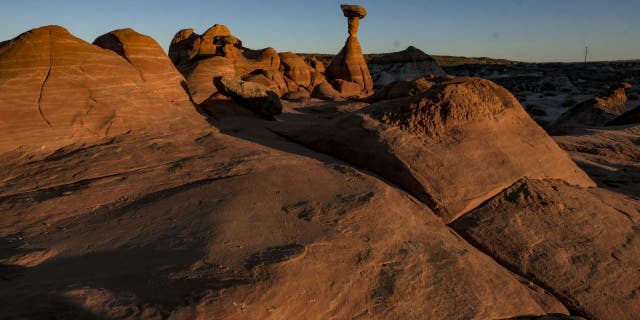 Utah's U.S. Bicycle Route 79 travels through Navajo sandstone near Kanab, a city north of the Arizona border.