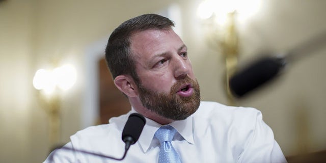 Rep. Markwayne Mullin speaks during a House Intelligence Committee hearing on April 15, 2021, in Washington, DC