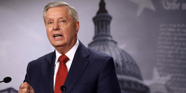 Sen. Lindsey Graham, R-S.C., during a news conference on April 14, 2021 in Washington, D.C. (Alex Wong/Getty Images)