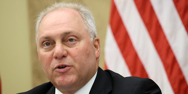 WASHINGTON, DC - JUNE 29: U.S. Rep. Steve Scalise (R-LA) delivers remarks during a Republican-led forum on the origins of the COVID-19 virus at the U.S. Capitol on June 29, 2021 in Washington, DC. The forum examined the theory that the coronavirus came from a lab in Wuhan, China. (Photo by Kevin Dietsch/Getty Images)