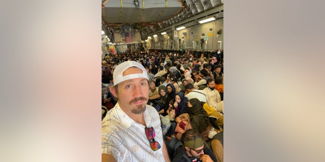 Tim Kennedy assists with Afghanistan evacuations, photo courtesy of Save Our Allies coalition.