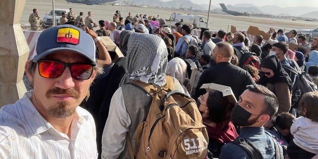 Tim Kennedy assists with Afghanistan evacuations, photo courtesy of Save Our Allies coalition.