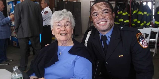 Janice Dean's mother at the memorial service for Mickey and Dee Newman on Aug. 9, 2021 in Brooklyn, N.Y.