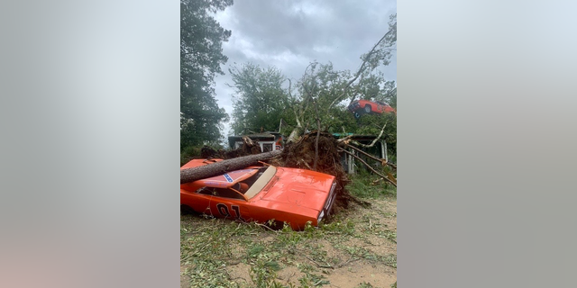 Actor-singer John Schneider's property in Louisiana was damaged by Hurricane Ida on Sunday night.