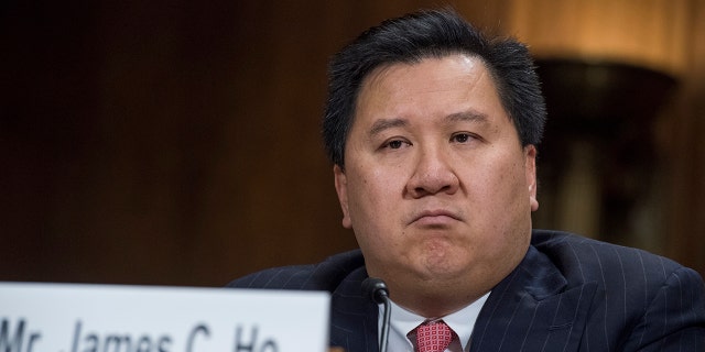 James C. Ho, nominee to be a judge for the 5th U.S. Circuit Court of Appeals, testifies during his Senate Judiciary Committee confirmation hearing in Dirksen Building on November 15, 2017. 