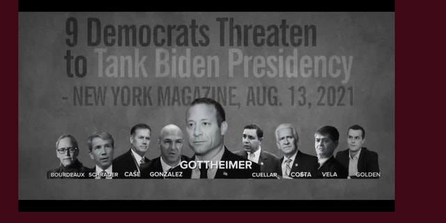 An ad from the progressive PAC Justice Democrats targeting moderate Democrats accidently included GOP Rep. Anthony Gonzalez of Ohio rather than Democrat Rep. Vicente Gonzalez of Texas. (Screenshot/Justice Democrats)