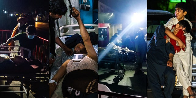 Scenes from Kabul after Thursday's attack. (Getty Images)