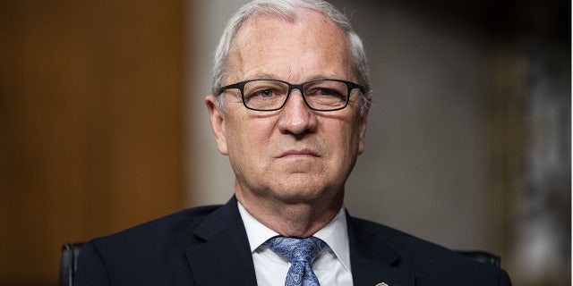 Senator Kevin Cramer, a Republican from North Dakota, listens during a Senate Armed Services Committee hearing in Washington, D.C., U.S., on Thursday, June 10, 2021. ( Photographer: Al Drago/Bloomberg via Getty Images)