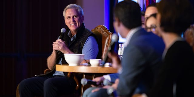 House GOP leader Rep. Kevin McCarthy hosts a political retreat in Jackson Hole, Wyoming on August 17, 2021