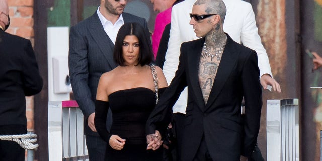 New power couple Kourtney Kardashian and Travis Barker appeared together in Venice.