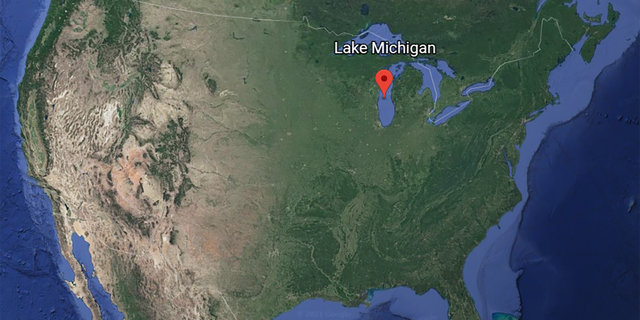 A satellite image of Lake Michigan