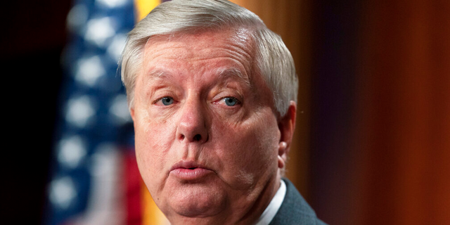 Senator Lindsey Graham, RS.C., speaks about the US-Mexico border during a press conference at the Capitol in Washington, Friday, July 30, 2021. 