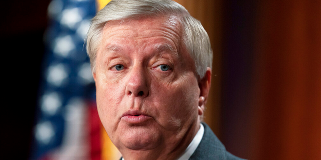 Senator Lindsey Graham, RS.C., speaks about the US-Mexico border during a press conference at the Capitol in Washington, Friday, July 30, 2021. 