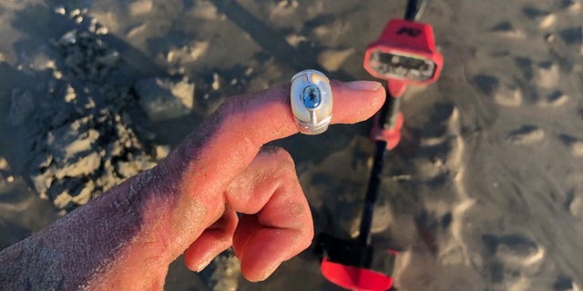 Robin Hallett’s ring, which he had made for his mother before she last year, is pictured.