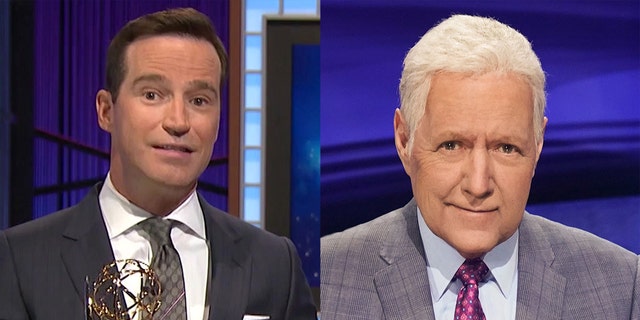 Mike Richards (L) is reportedly in talks to replace Alex Trebek (R) as permanent host of "Danger!"