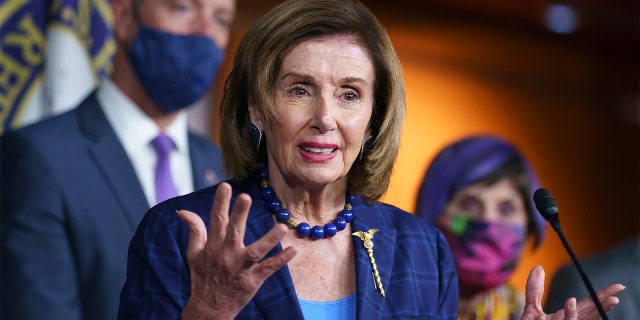 Speaker of the House Nancy Pelosi, D-Calif., and Democratic leaders discuss their legislative agenda, including voting rights, public health, and infrastructure, during a news conference at the Capitol in Washington, Friday, July 30, 2021.