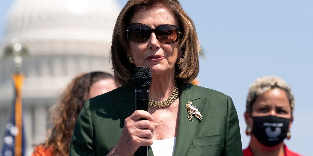 Speaker of the House Nancy Pelosi, D-Calif., speaks during the Paid Leave for All rally on Capitol Hill in Washington, Wednesday, Aug. 4, 2021.