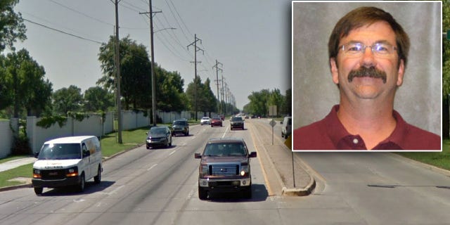 The incident where Mark Stump came to the driver's rescue happened Friday along this stretch of Rock Road in Wichita, Kan., a report says. (Google Maps/United Way)