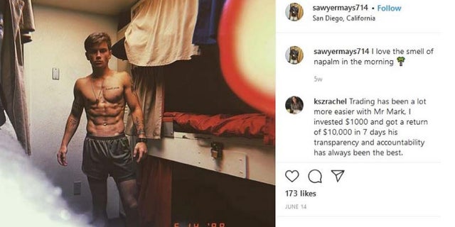 Ryan Sawyer Mays, 20, allegedly hated the Navy and posted "I love the smell of napalm in the morning" on Instagram as a fire continued to rage aboard the warship, according to an affidavit for a search warrant. 