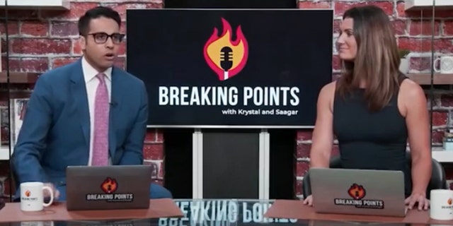 Saagar Enjeti and Krystal Ball on Breaking Points podcast