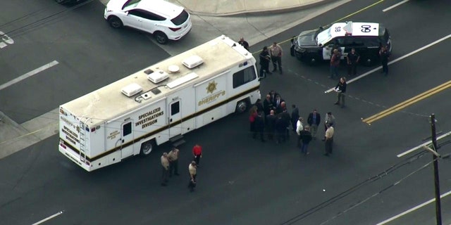 Two San Bernardino police officers were injred Wednesday in a shooting that left another person dead. The incident came a day after a sheriff's deputy was attacked while trying to pull over a vehicle nearby. 