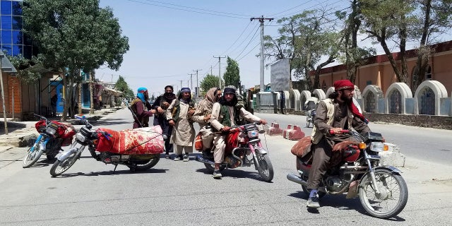 Taliban fighters patrol Thursday in the town of Ghazni, southwest of Kabul, Afghanistan. The Taliban have captured this provincial capital near Kabul, the 10th where insurgents have resumed a week-long blitz across Afghanistan as the United States and NATO prepare to withdraw entirely from the country after decades of war. (PA)