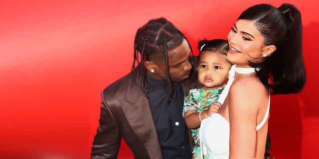 Travis Scott and Kylie Jenner are rumored to be expecting their second child together. The pair are pictured attending the Travis Scott: ‘Look Mom I Can Fly’ Los Angeles Premiere at The Barker Hanger on August 27, 2019, in Santa Monica, California.