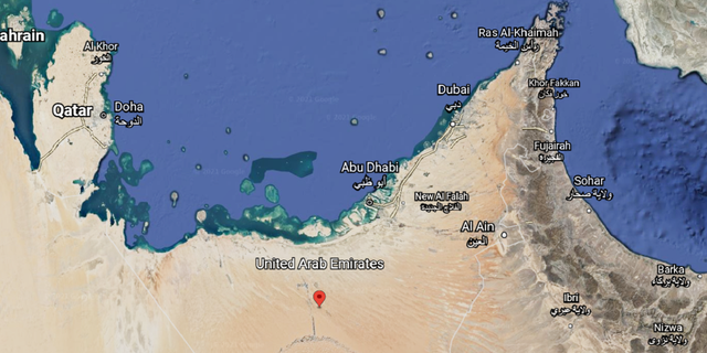 Two vessels off the coast of the United Arab Emirates have lost control of their steering, prompting them to send warning signals via their Automatic Identification System trackers