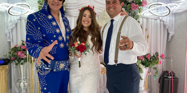 Daniel Pinedo and Gisselle Pompa married in early August at the Little White Wedding Chapel in Las Vegas. They opted to for an intimate ceremony over a large get-together in Mexico. (Ashley Soriano/Fox News)