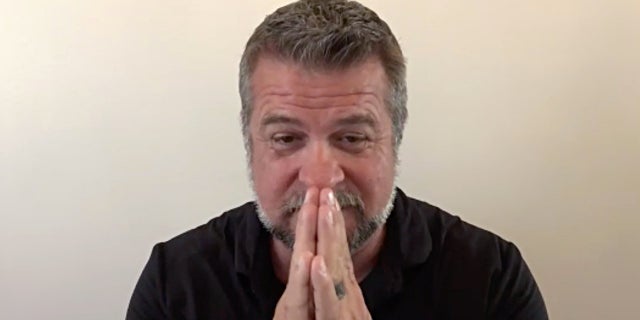 Victor Marx explaining the rescue operation that freed four adults and four children during a Zoom call Friday. Marx's humanitarian group All Things Possible is helping evacuees reach freedom from Kabul.