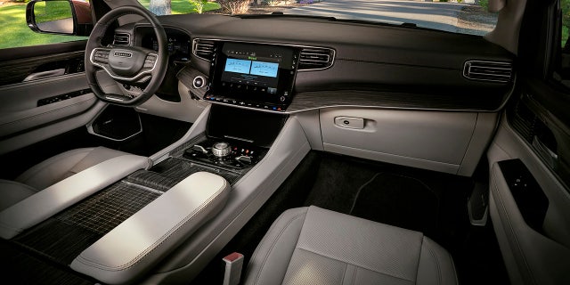 The Wagoneer's interior is slightly less lavish than the Grand Wagoneer's.