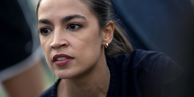 Congresswoman Ocasio-Cortez, D-N.Y., was invited by Elon Musk on Friday to poll her followers and see whether they trust billionaires or politicians less. Photographer: Stefani Reynolds/Bloomberg via Getty Images