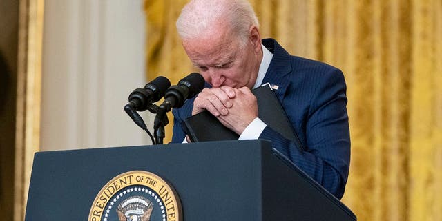 President Biden during a press conference in 2021