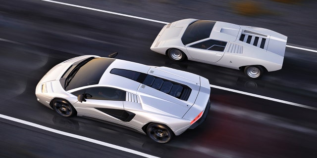 The new Countach (bottom) was inspired by the original (top).