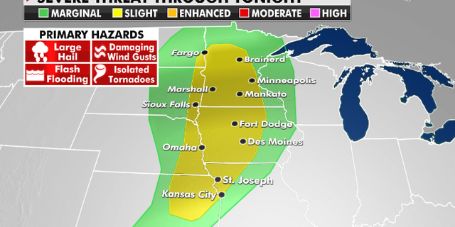 The threat of severe weather on Friday.