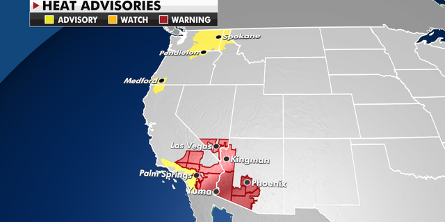 Heat advisories currently in effect. (Fox News)