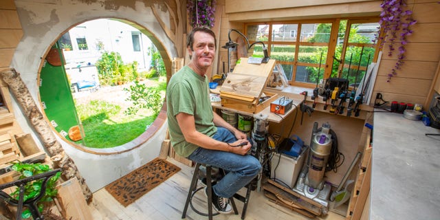 Even though he still has some finishing touches to make, Hughson said he does most of his woodwork in the "Hobbit house" now.