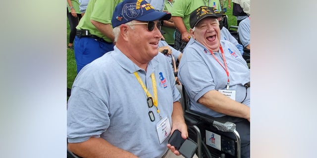 American veterans in this photo are shown taking part in an Honor Flight Network event.