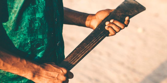 Man holding machete (Stock)