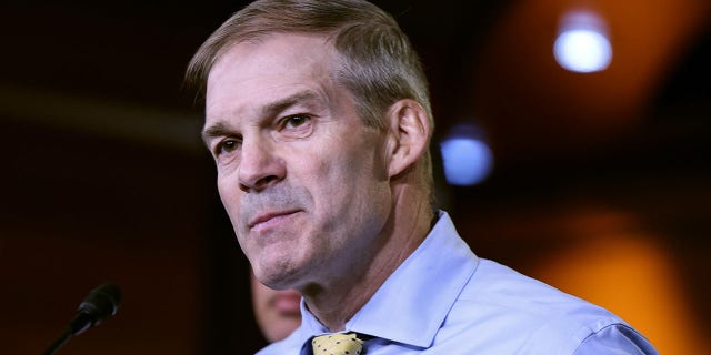 Rep. Jim Jordan, R-Ohio, speaks at a news conference on July 21, 2021 in Washington, DC. Jordan accused Democrats this week of taking advantage of tragedies to push their agenda on gun control. (Photo by Anna Moneymaker/Getty Images)